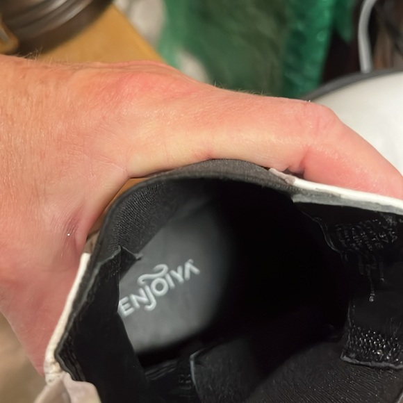 Enjoiya Dana White Leather Heeled Ankle Boots size 6.5 US 37 EUC - Picture 13 of 14